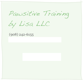Pawsitive Training by Lisa LLC
 (908) 875-7155 lisa@pawsitivetrainingbylisa.com


Get Started!